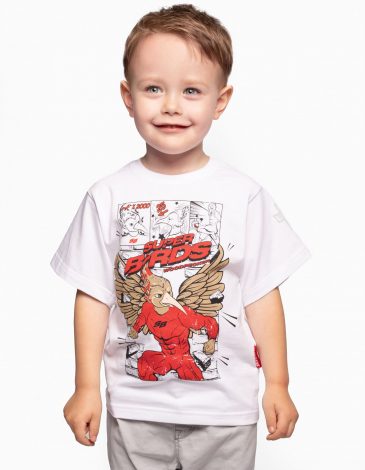 Kids T-Shirt Woodpecker Superbird. Color white. .