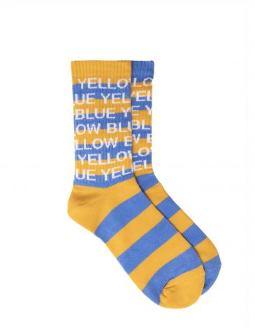 Socks Yellowblue Striped. Color sky blue. .