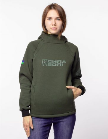 Women Hoodie Khartiia. Color khaki. .