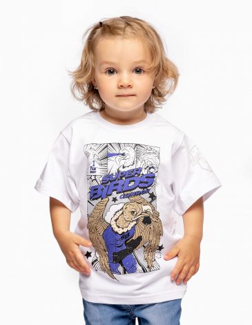 Kids T-Shirt Condor Superbird. Color white. .