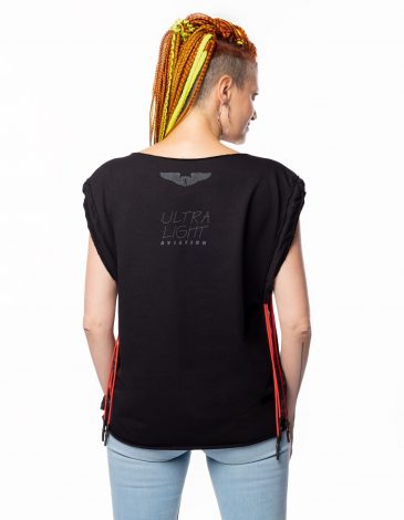 Women's T-Shirt Paragliding. Color black. .