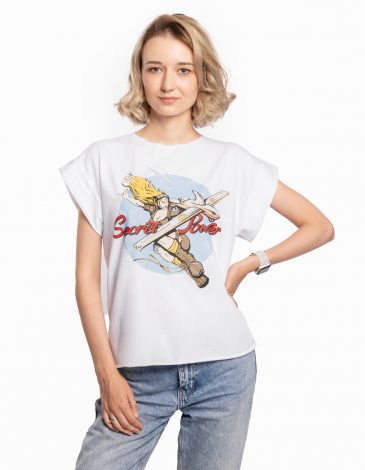 Women's T-Shirt Shark. Color white. .