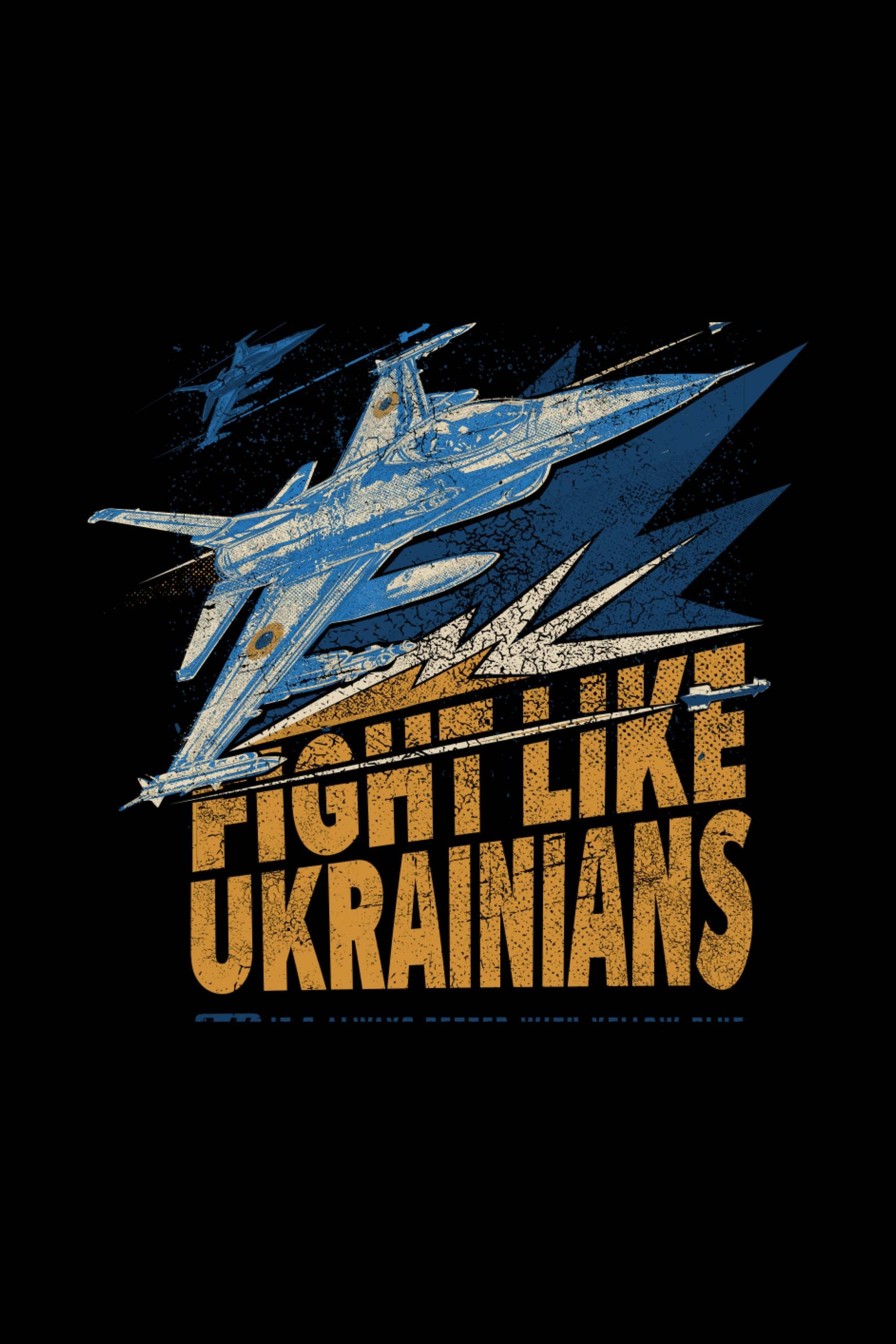 Women's T-Shirt F-16. Fight Like Ukrainians. Color black. 1.
