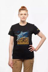 Women's T-Shirt F-16. Fight Like Ukrainians. .