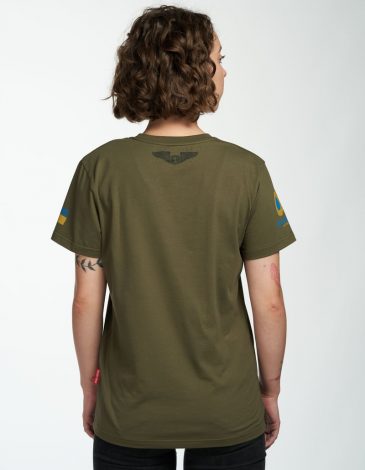 Women's T-Shirt Welcome F-16. Color khaki. .