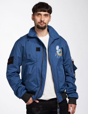 Men's Bomber Jacket Kings Of The Sky. Color denim. .