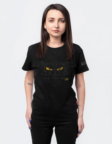 Women's T-Shirt I See You. Color black. .
