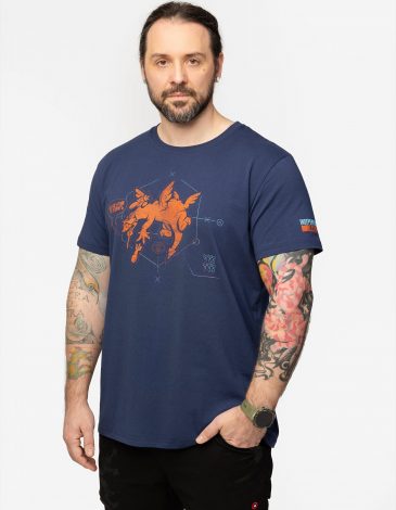 Men's T-Shirt Drown Or Burn. Color navy blue. .