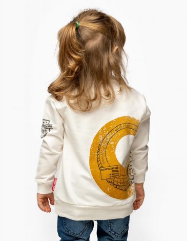 Kids Long-Sleeve Pangolin. Color off-white. .