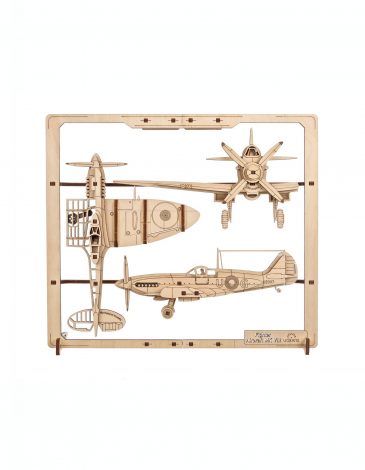 Механічний 3D Пазл Модель Ugears 3Д Пазл Винищувач 2.5D. Колір пісочний. .