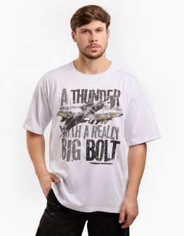 Чоловіча Футболка Thunderbolt. Колір білий. .