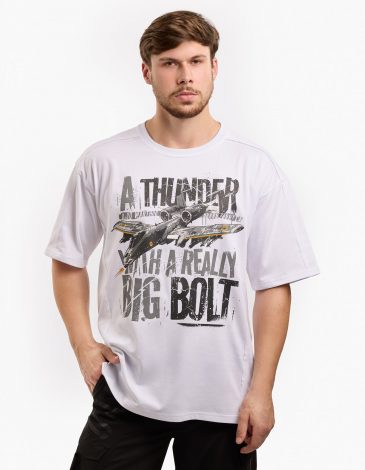 Чоловіча Футболка Thunderbolt. Колір білий. .