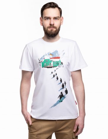 Men’s T-Shirt Along The Antarctic Shores. Color white. .