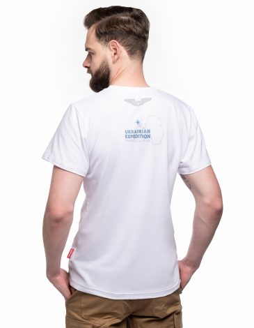 Men’s T-Shirt Along The Antarctic Shores. Color white. .