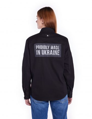 Жіноча Сорочка Proudly Made In Ukraine. Колір чорний. .