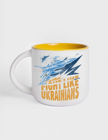 Горнятко F-16 Fight Like Ukrainians. Колір білий. .