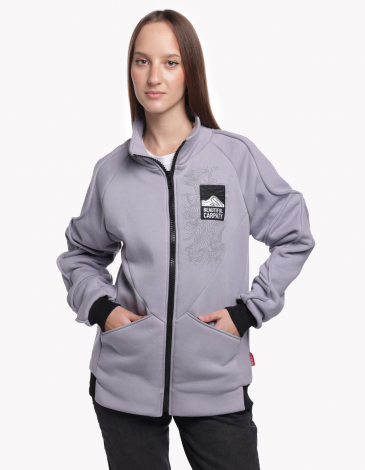 Women's Zippered Cardigan Beautiful Carpaty. Color gray. .