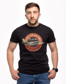 Чоловіча Футболка Su-25. Рондель. Колір чорний. .