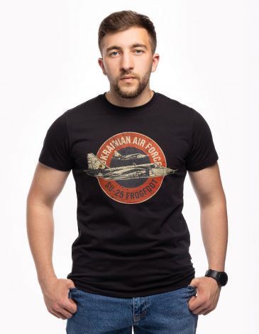Чоловіча Футболка Su-25. Рондель. Колір чорний. .