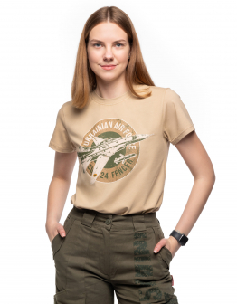 Жіноча Футболка Su-24. Рондель. Колір пісочний. .