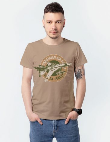 Чоловіча Футболка Su-24. Рондель. Колір пісочний. .