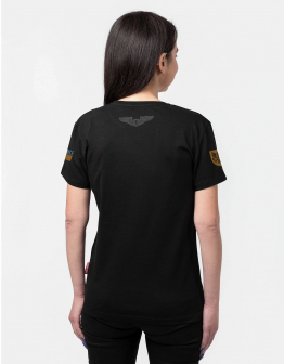 Women's T-Shirt Black Wood. Color black. .