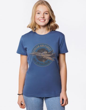 Women's T-Shirt Mig-29. Roundel. Color denim. .