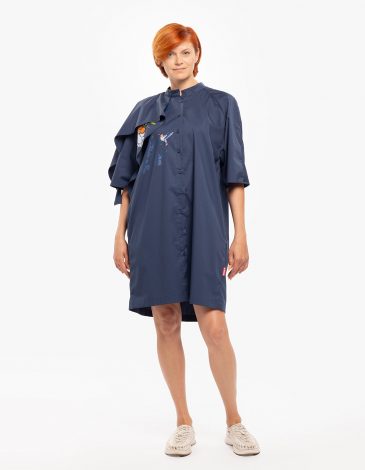 Women Dress Hummingbird. Color dark blue. 1.