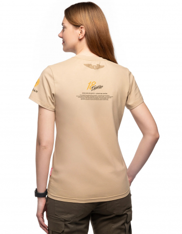 Women's T-Shirt 18 Brigade. Color sand. .