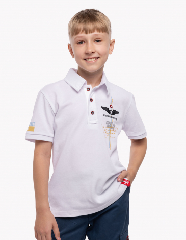 Dziecięca Koszulka Polo Trident. Kolor biały. .