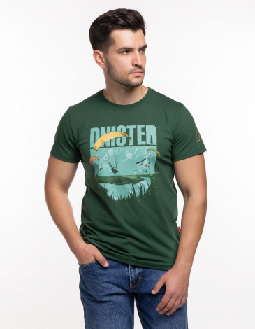 Чоловіча Футболка Dnister. Колір смарагдовий. .