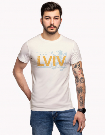 Чоловіча Футболка Lviv. Колір молочний. .
