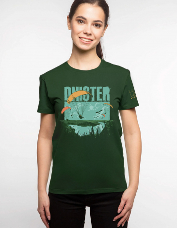 Women's T-Shirt Dnister. Color смарагдовий. .