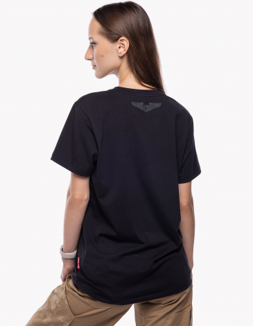 Жіноча Футболка Система. Колір чорний. .