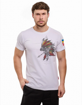 Men's T-Shirt Indian. Color white. .