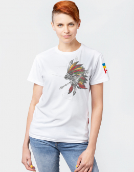 Women's T-Shirt Indian. Color white. .