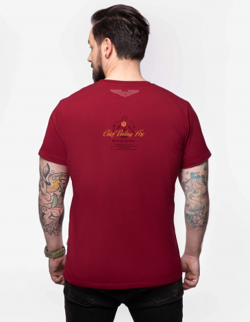 Men's T-Shirt Indian. Color claret. 1.