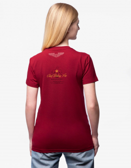 Women's T-Shirt Indian. Color claret. 1.