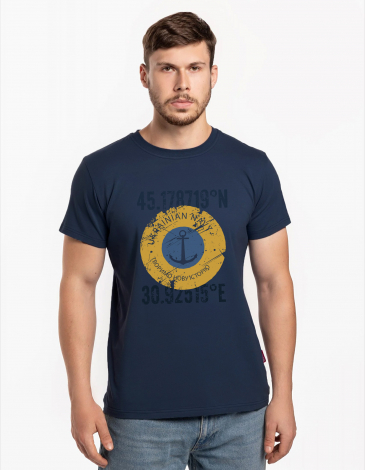 Men's T-Shirt Ukrainian Navy. Color dark blue. 1.