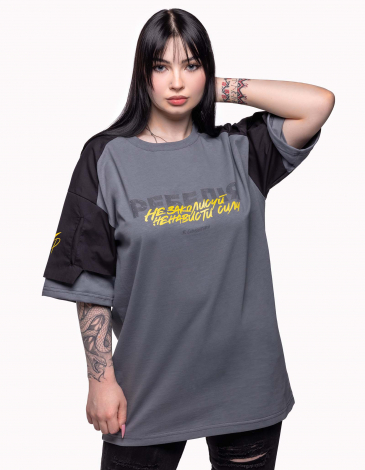 Women's T-Shirt Rebelia. Color gray. .