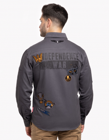 Męska Koszula Ukraine 2025. Kolor grafitowy. .