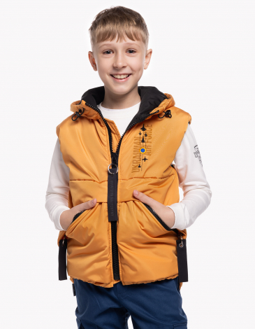 Sleeveless Jacket Uaf. Color yellow. .