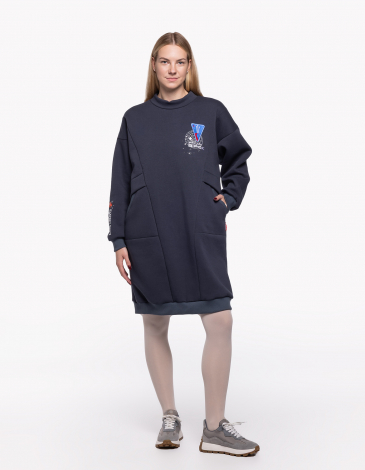 Women's Warm Dress Hutsul Space Program. Color graphite. 1.
