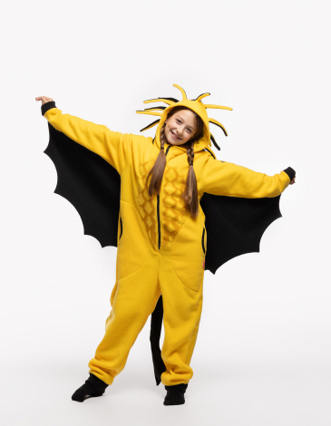 Флісова Піжама-Комбінезон Птерозаврик. Колір жовтий. .