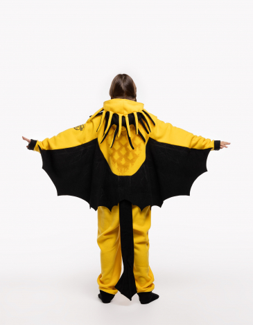 Флісова Піжама-Комбінезон Птерозаврик. Колір жовтий. .