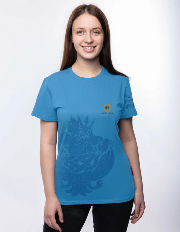 Women's T-Shirt Poseidon. Color dark blue. .