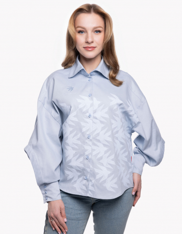 Жіноча Сорочка Bird Migration. Color sky blue. .