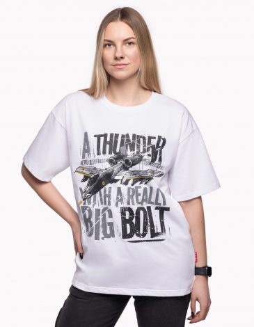 Women's T-Shirt Thunderbolt. Color white. .