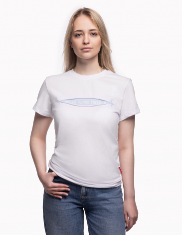 Жіноча Футболка Dream. Wings. Freedom. Колір білий. .