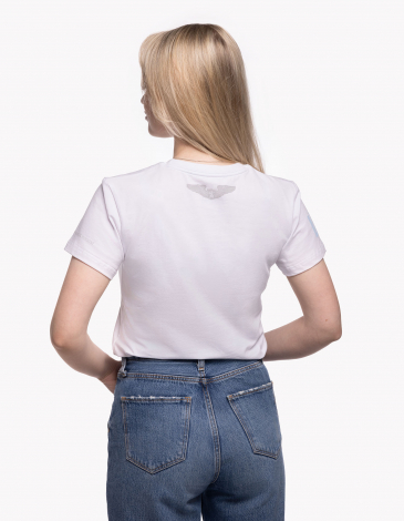 Жіноча Футболка Dream. Wings. Freedom. Колір білий. .